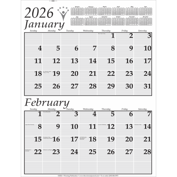 19x25 Wall Calendar