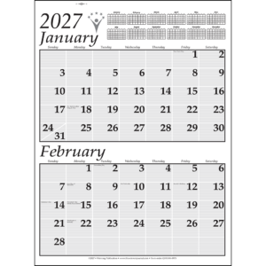 2027 19x25 Wall Calendar